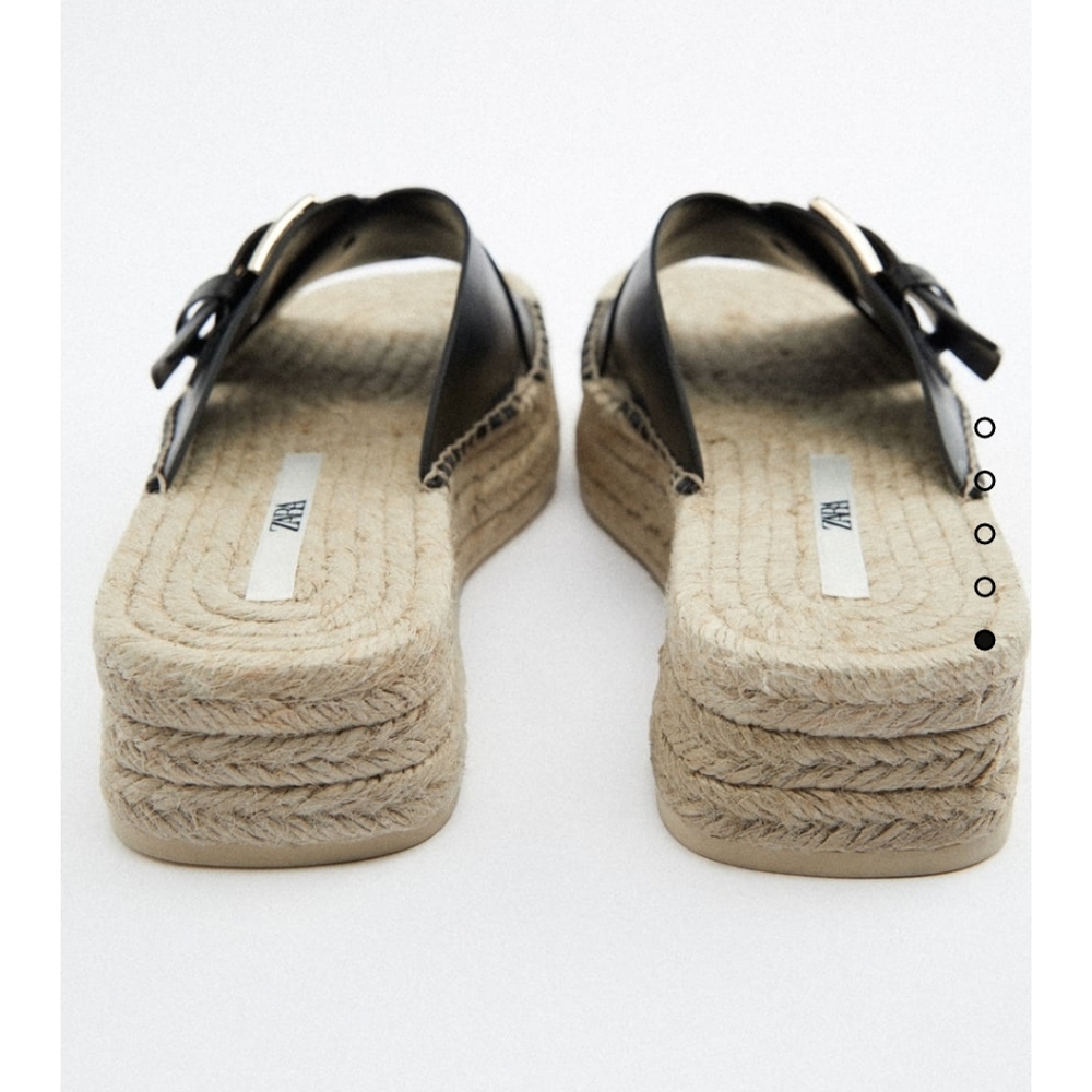 NWT Zara Jute Wedge Sandals - Picture 5 of 6